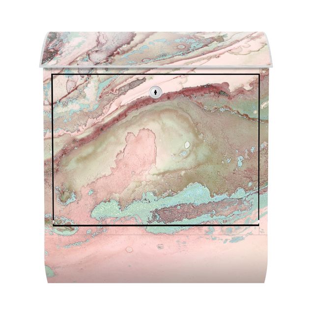 Cuadros Haase Colour Experiments Marble Light Pink And Turquoise