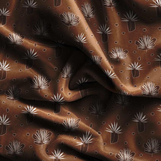 Decoración en la cocina Fern Leaves With Dots - Fawn Brown