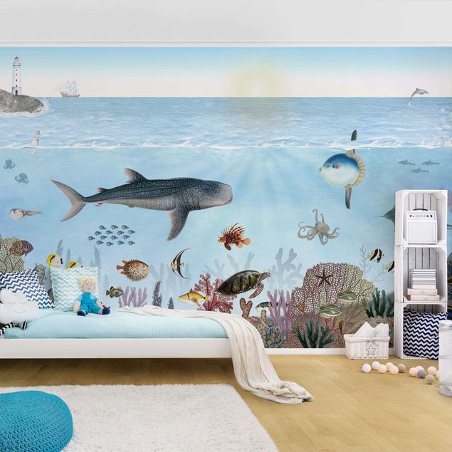 Decoración infantil pared Fascinating creatures on the coral reef