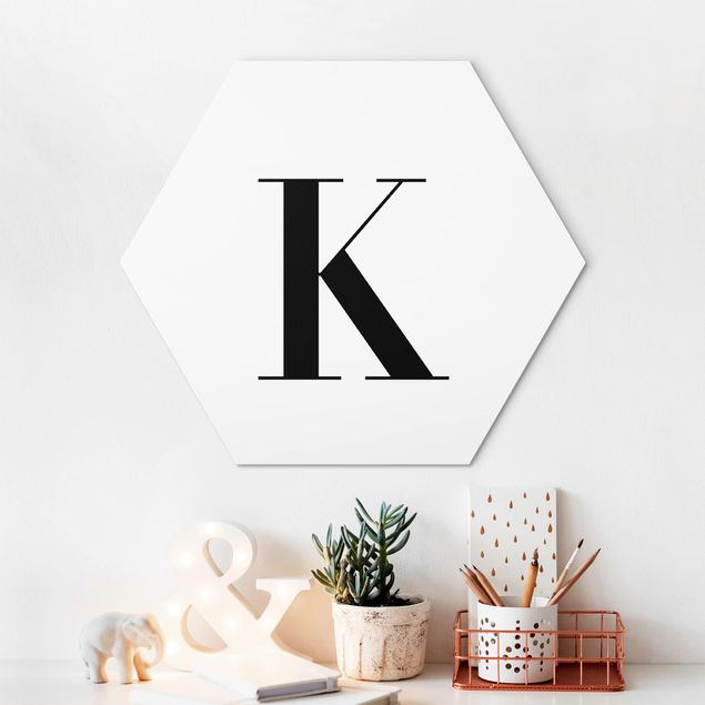 Cuadros con letras Letter Serif White K