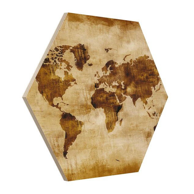 cuadros hexagonales No.CG75 Map Of The World
