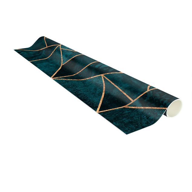 Alfombras modernas Dark Turquoise With Gold