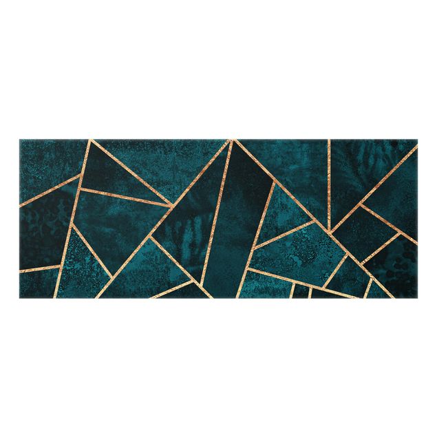 panel-antisalpicaduras-cocina Dark Turquoise With Gold