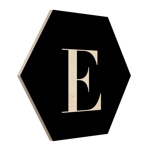 Cuadros hexagonales Letter Serif Black E