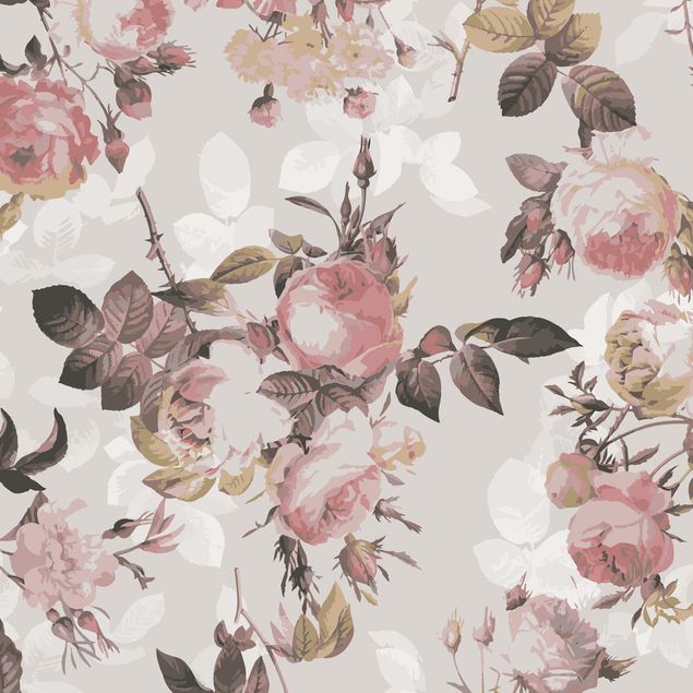papel-adhesivo-para-muebles Vintage Floral Pattern With Roses