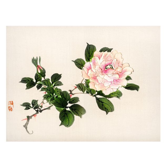 Tableros magnéticos flores Asian Vintage Drawing Pink Rose
