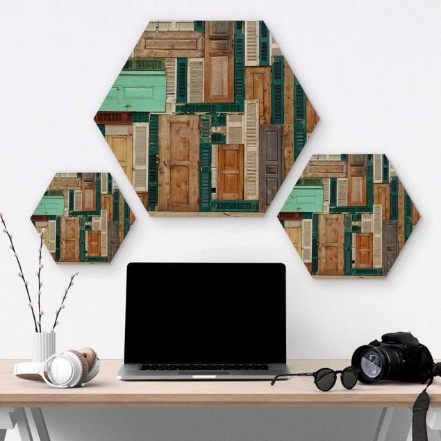 Hexagon Bild Holz - The Doors