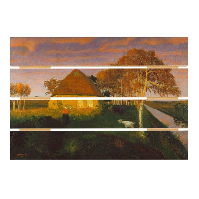 Estilos artísticos Otto Modersohn - Moor Cottage in the Evening Sun