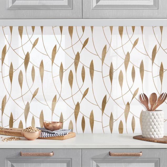 Decoración cocina Natural Pattern Sweeping Leaves In Gold II