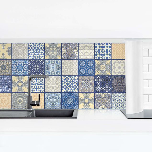 revestimiento pared cocina Sunny Mediterranian Tiles With Blue Joints