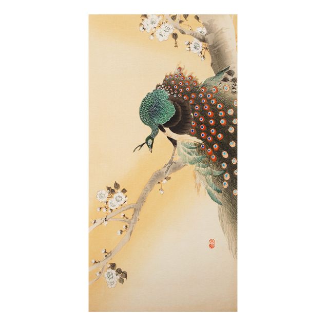 Cuadro retro Vintage Illustration Asian Peacock II