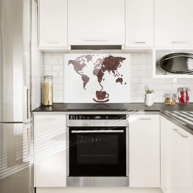 Paneles de vidrio para cocinas Coffee around the world