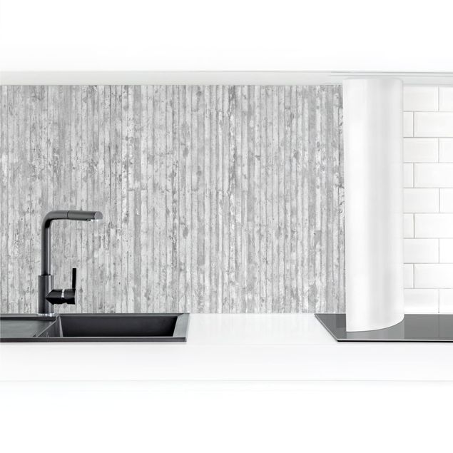 revestimiento pared cocina Concrete Look Wallpaper With Stripes