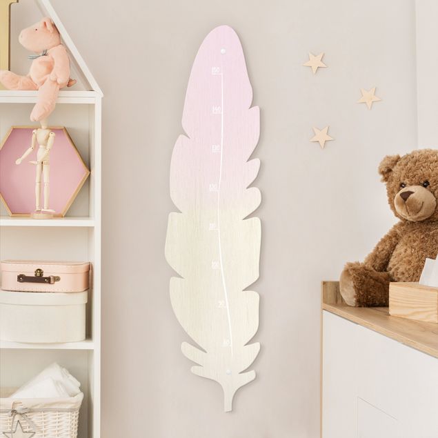 Medidor infantil madera Feather Pink