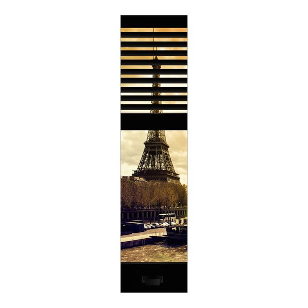 Paneles japoneses arquitectura y skyline Window View Blinds - Paris Eiffel Tower sunset