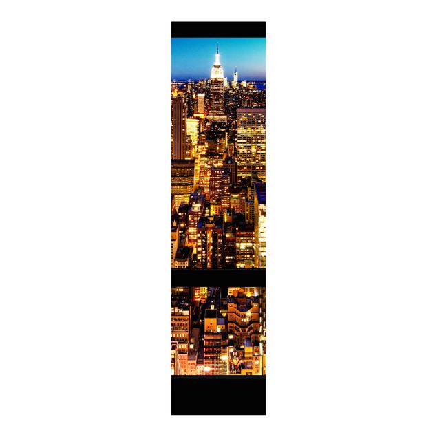 Paneles japoneses arquitectura y skyline Window view New York at night