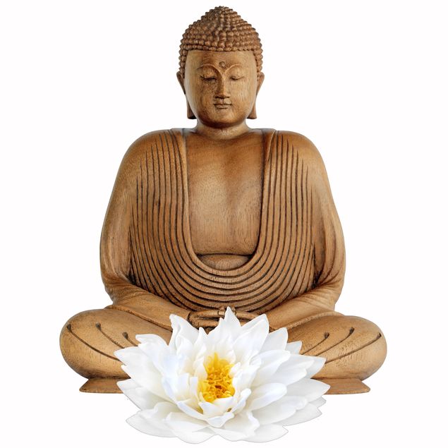 Vinilo en cristales Wooden Lotus Buddha