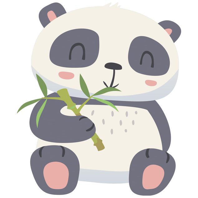 Laminas adhesivas pared Panda Munching On Bamboo