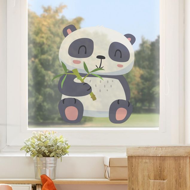 Decoración habitacion bebé Panda Munching On Bamboo