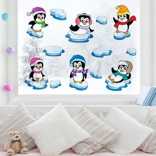 Decoración infantil pared Penguin Winter Set