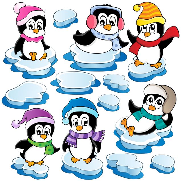 Láminas de vinilo Penguin Winter Set