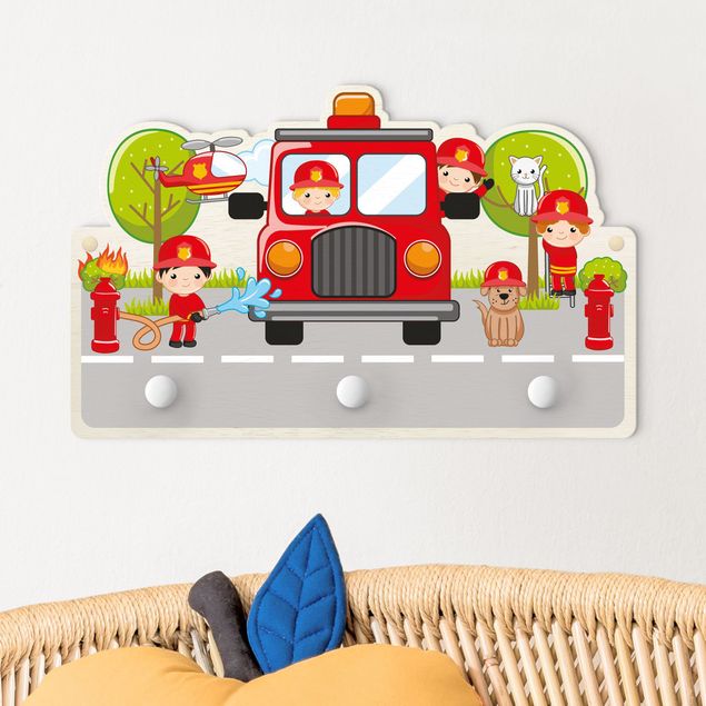 Decoración infantil pared Fire Fighters In Action