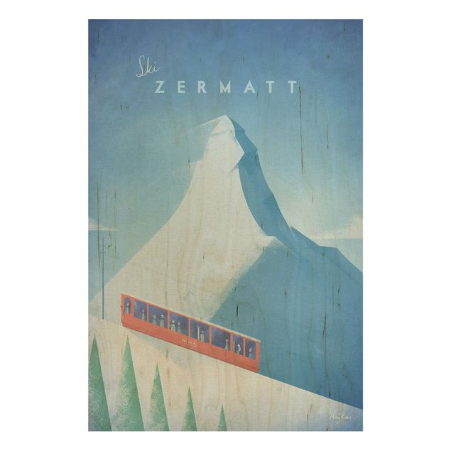 Cuadros de madera paisajes Travel Poster - Zermatt