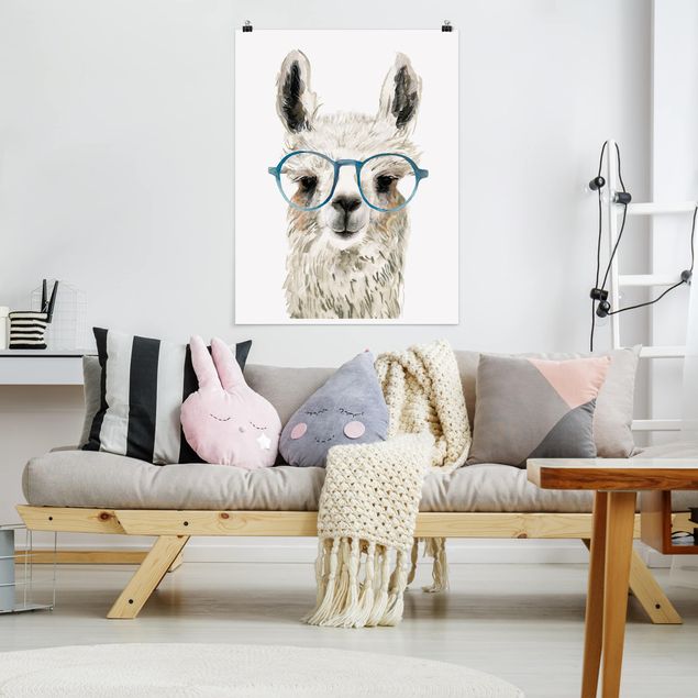 Láminas animales Hip Lama With Glasses III