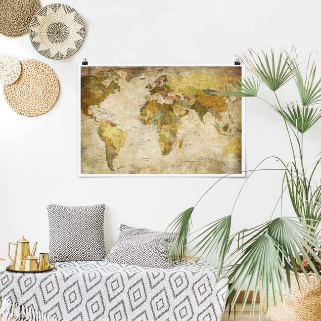 Póster mapamundi World map