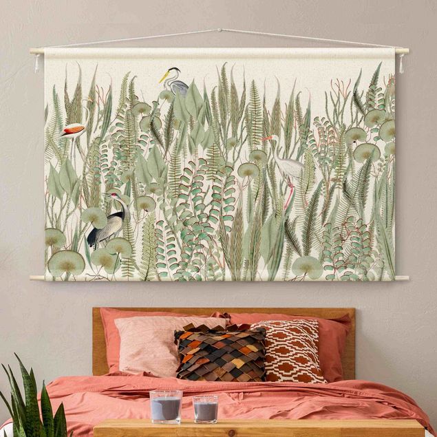 Tapices XXL Flamingo And Stork With Plants
