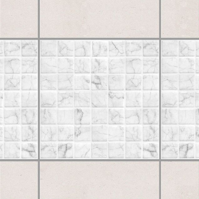 Decoración de cocinas Mosaic Tile Marble Look Bianco Carrara