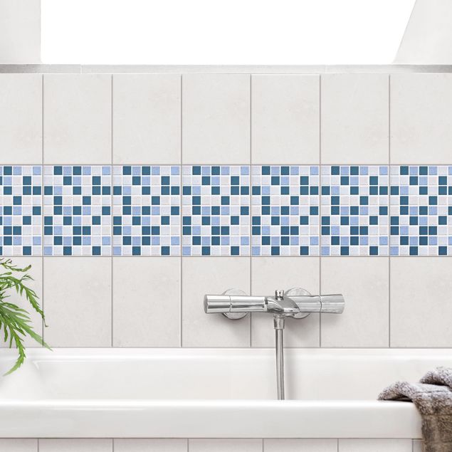 Adhesivos para azulejos patrones Mosaic Tiles Blue Gray