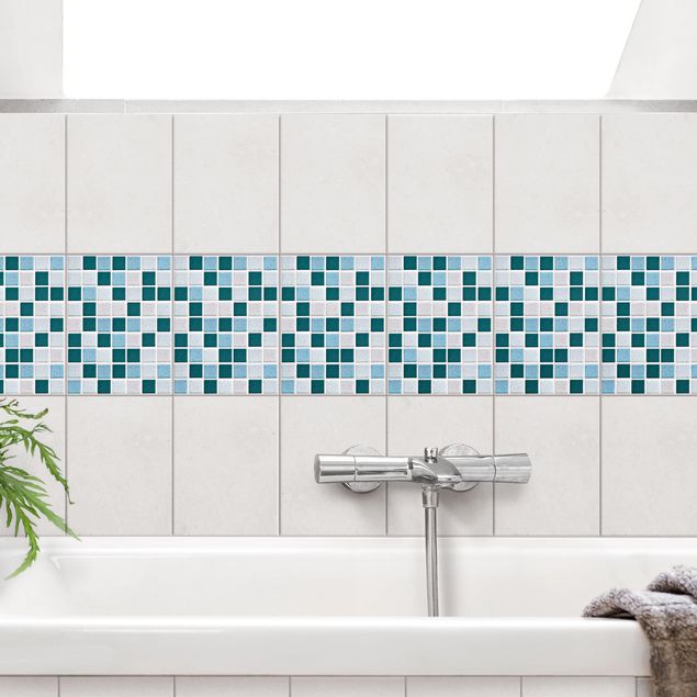 Adhesivos para azulejos patrones Mosaic Tiles Turquoise Blue