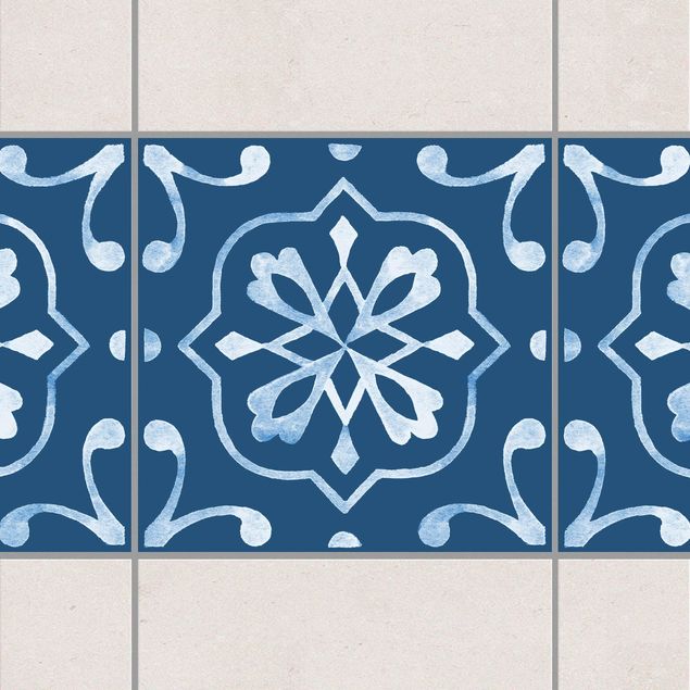 Decoración en la cocina Pattern Dark Blue White Series No.4