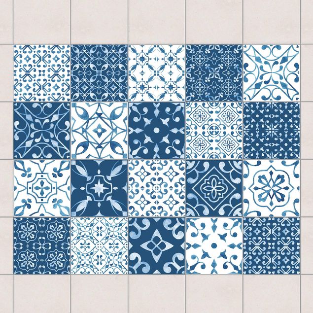 Decoración de cocinas Multicolour Pattern Blue White