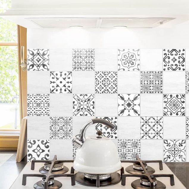 Adhesivos para azulejos patrones Gray White Pattern Mix