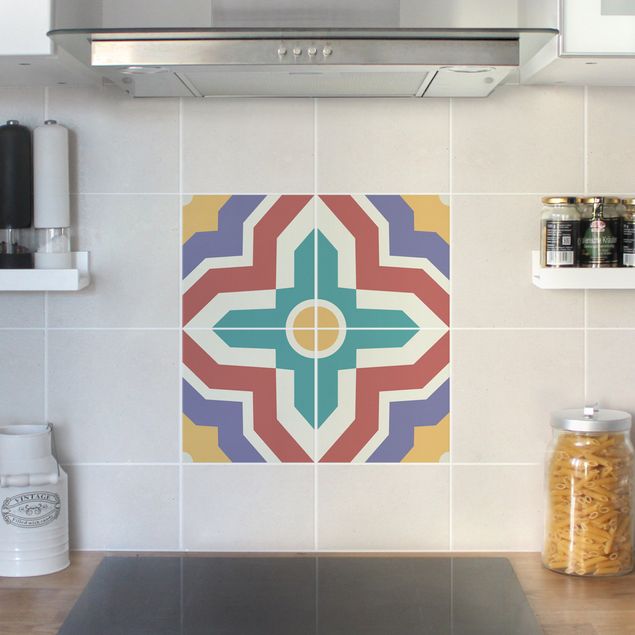 Adhesivos para azulejos patrones 4 Moroccan tiles crisscross