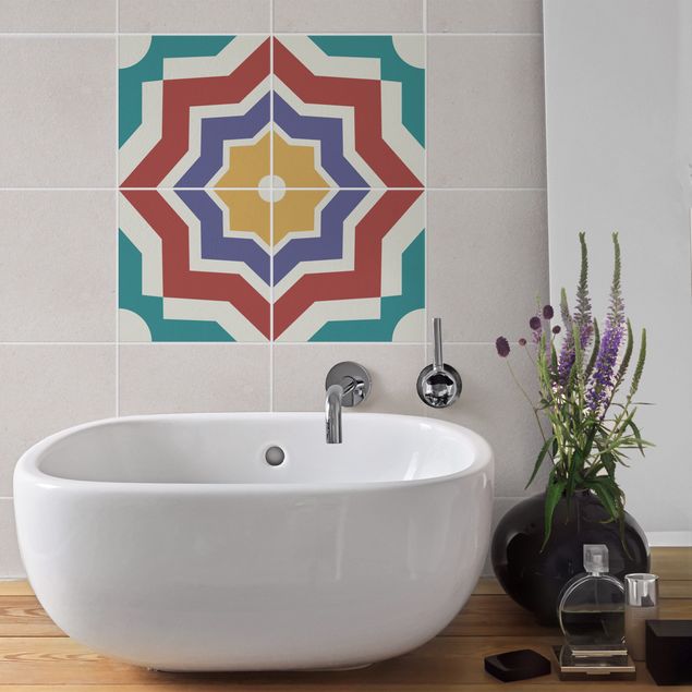Adhesivos para azulejos patrones 4 Moroccan tiles star pattern
