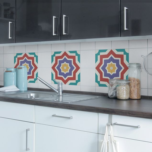 vinilos para cubrir azulejos baño 4 Moroccan tiles star pattern