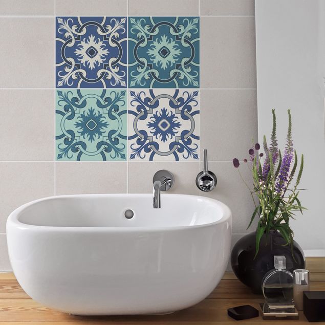Adhesivos para azulejos patrones 4 Spanish tiles turquoise