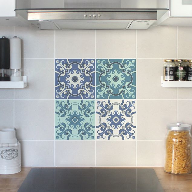 Adhesivos para azulejos en multicolor 4 Spanish tiles turquoise