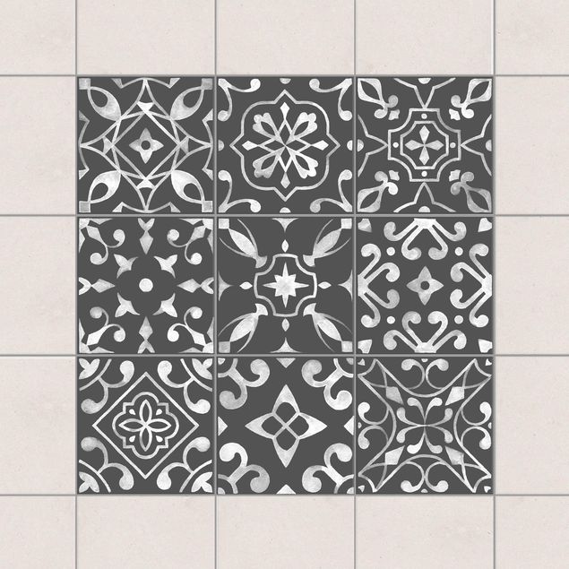 Decoración en la cocina Pattern Dark Gray White Series