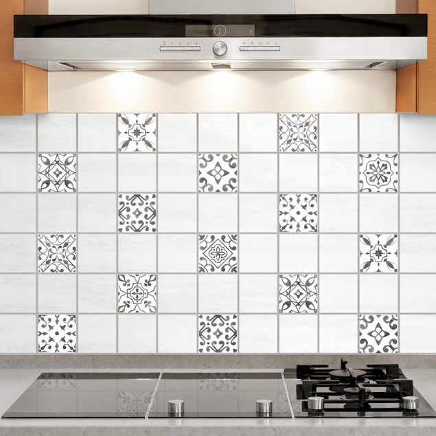Adhesivos para azulejos Pattern Gray White Set