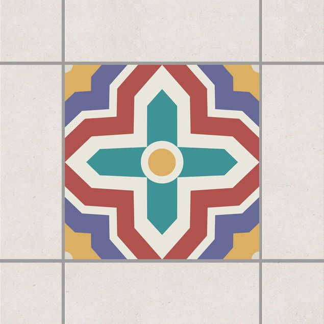 Decoración de cocinas Moroccan tile crisscross pattern