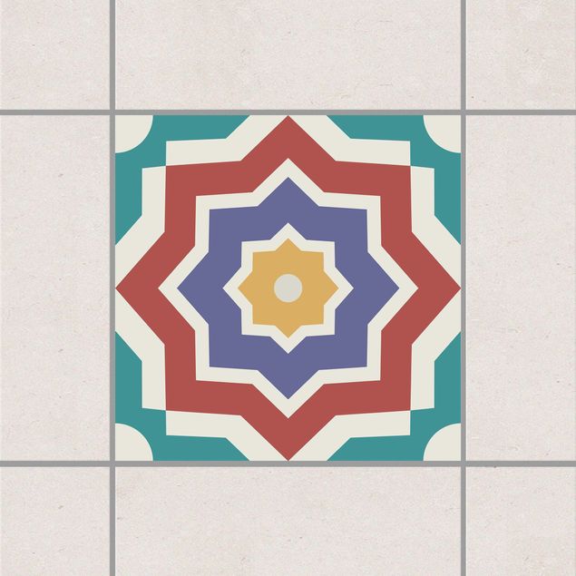 Decoración de cocinas Moroccan tile star pattern