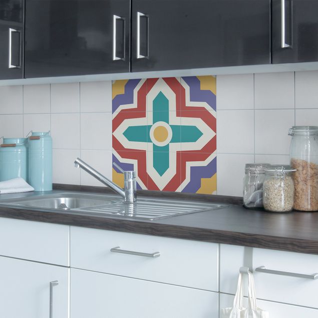 Adhesivos para azulejos Tile Sticker Set - Moroccan tiles cross ornament