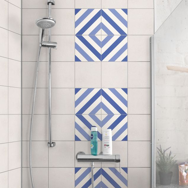 Adhesivos para azulejos en multicolor Tile Sticker Set - Moroccan tiled backsplash from 4 tiles