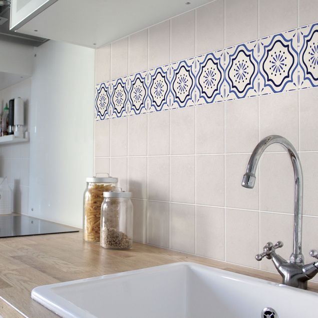Adhesivos para azulejos en multicolor Mediterranean tile white blue