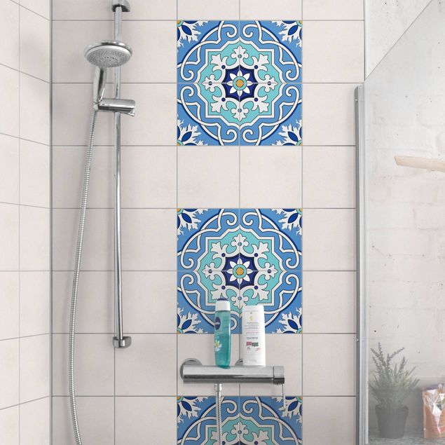 Adhesivos para azulejos Tile Sticker Set - Mediterranean tiles mirror blue