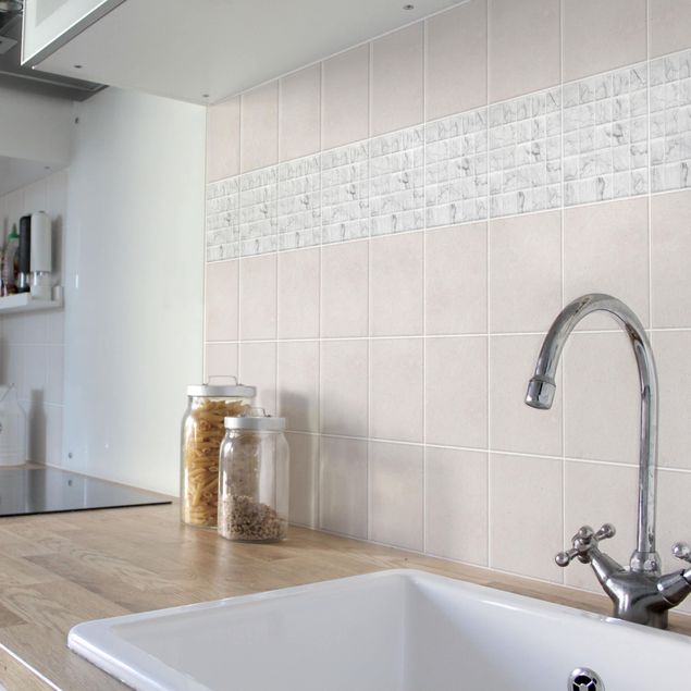 vinilos para cubrir azulejos baño Mosaic Tile Marble Look Bianco Carrara